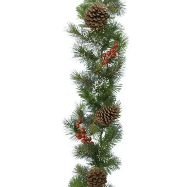 Festone di Natale Ipswich innevato - 270 cm – Ø 30 cm