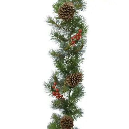 Festone di Natale Ipswich innevato - 270 cm – Ø 30 cm