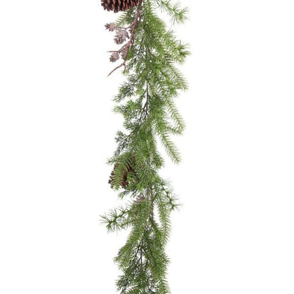 Festone di Natale Verde con pigne e rametti 170 cm