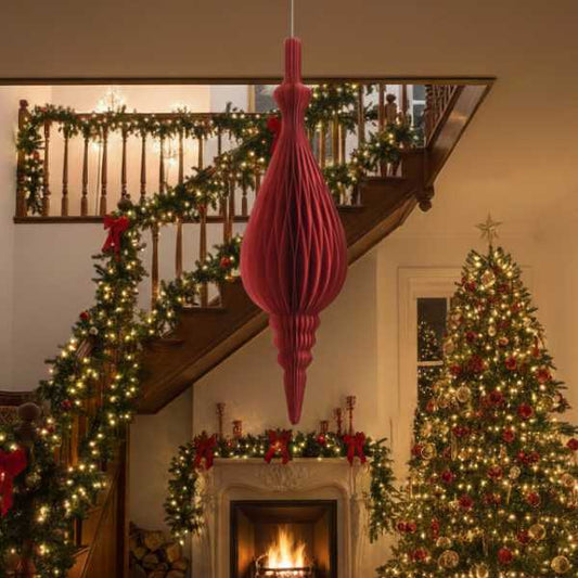 Pendente Rosso in carta - H 80 cm