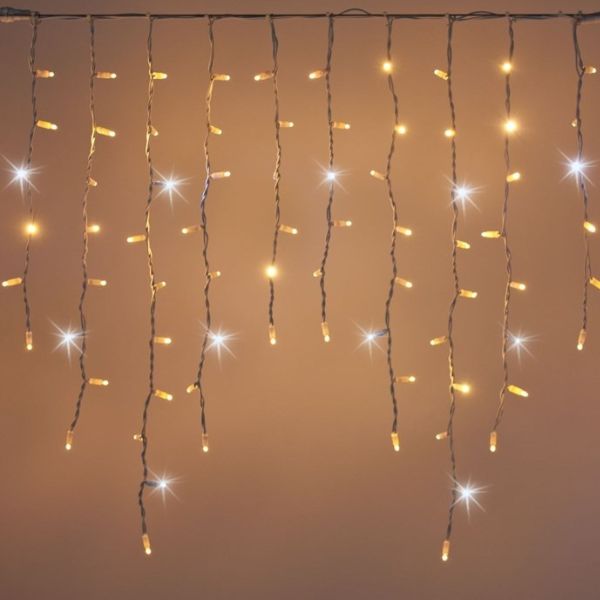 Tenda Luci di Natale 228 Maxi LED Bianco Caldo e Freddo 3 mt