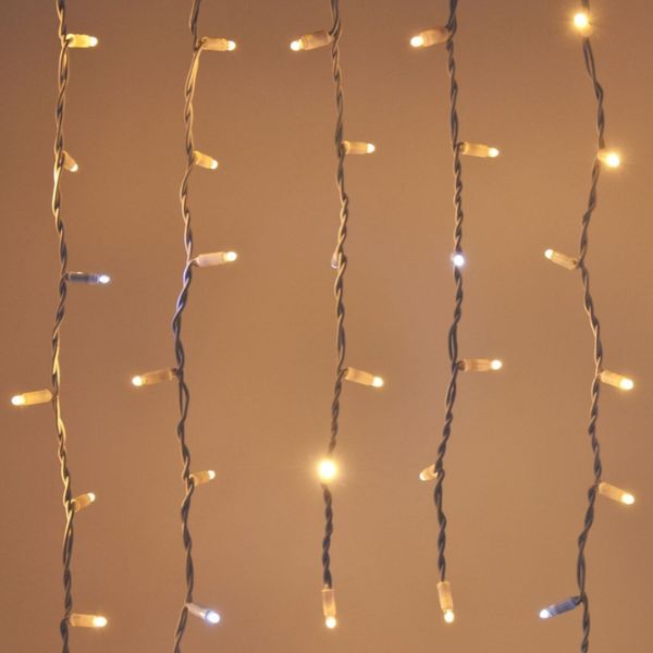 Tenda Luci di Natale 228 Maxi LED Bianco Caldo e Freddo 3 mt