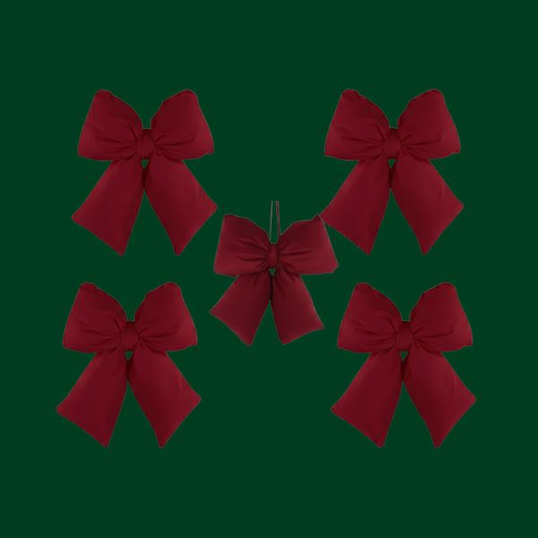 Set 5 fiocchi - Bordeux - 12 x 15 cm