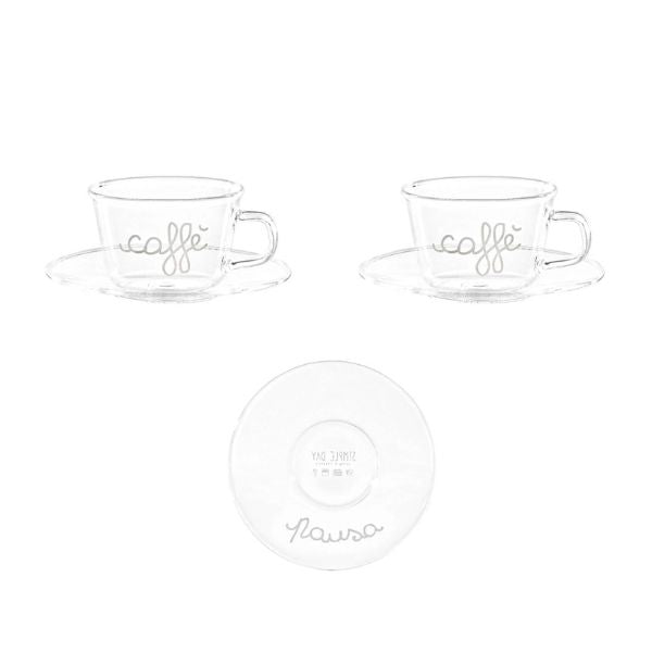 Set 2 tazzine espresso con piattino - Pausa Caffè