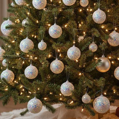 Set 4 palline irridescente 8 cm