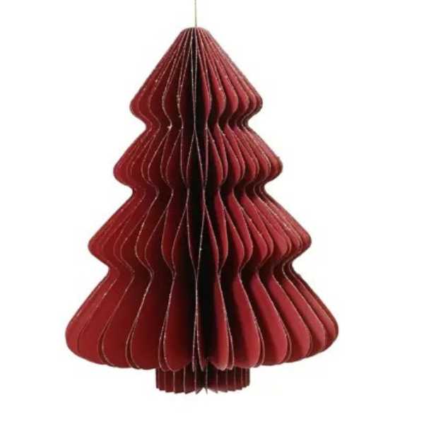 Albero di Natale Rosso in carta - H 20 cm