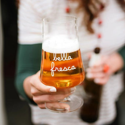 Set 2 bicchieri birra - Scritta: Bella fresca 55 cl