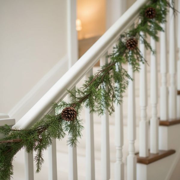 Festone di Natale Verde con pigne e rametti 170 cm