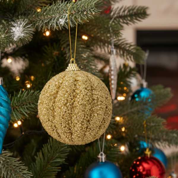 Set 4 Pallie oro Glitter 8 cm