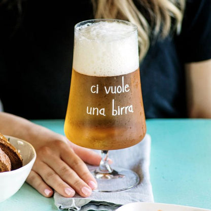 Set 2 bicchieri birra - Scritta: Ci vuole una birra 55 cl