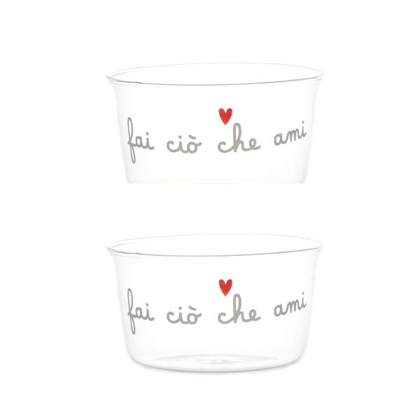 Set 2 Coppette - Scritta: Fai ciò che ami