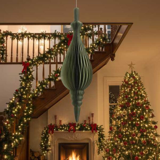 Pendente Verde in carta - H 80 cm