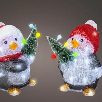 Pinguini Luminosi da esterno 24 LED  H26 cm - 491273