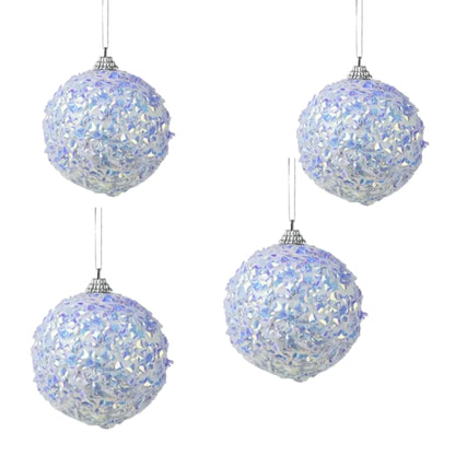 Set 4 palline irridescente 8 cm