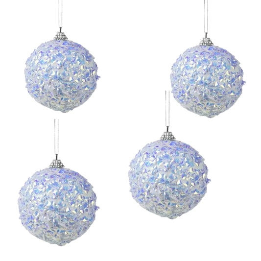Set 4 palline irridescente 8 cm