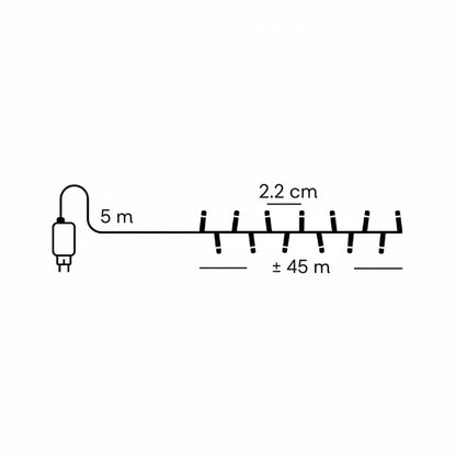 Luci di Natale 2000 LED Bianco Caldo 45 mt