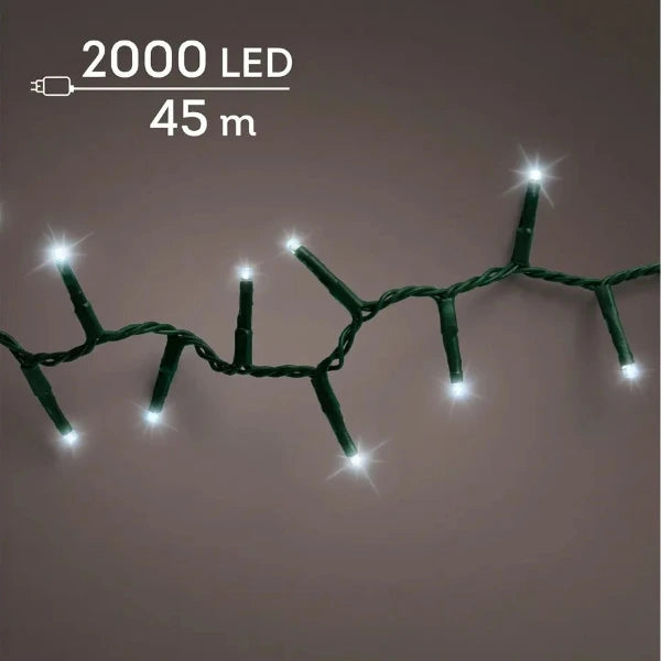Luci di Natale 2000 LED Bianco Freddo 45mt