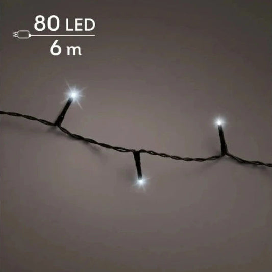 Luci di Natale 80 LED Bianco freddo 6 mt