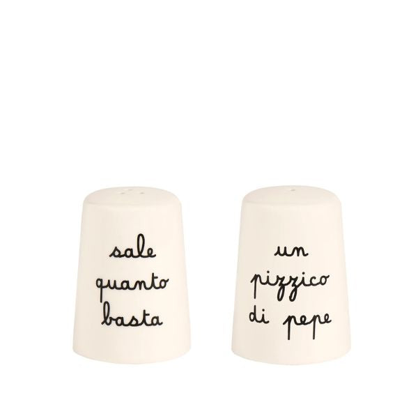 Set Sale e pepe Scritta: Sale quanto basta & Un pizzico di pepe