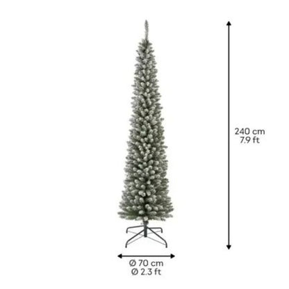 Albero di Natale Pencil Innevato Slim 240 cm
