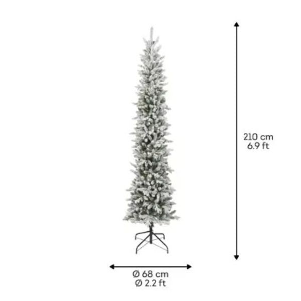 Albero di Natale Colorado Slim Innevato 210 cm