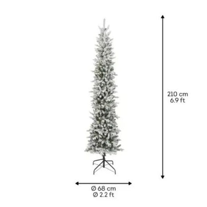 Albero di Natale Colorado Slim Innevato 210 cm