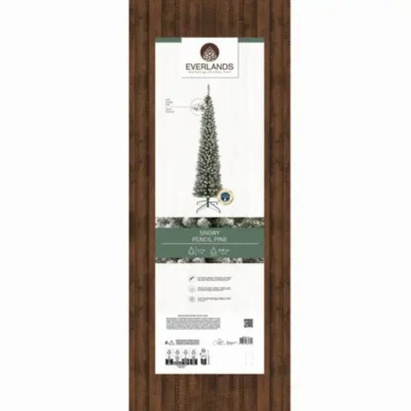 Albero di Natale Pencil Innevato Slim 210 cm