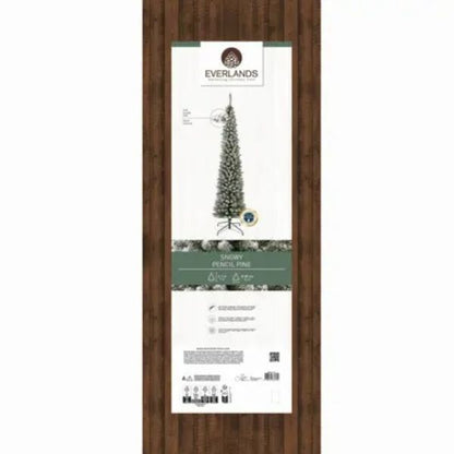 Albero di Natale Pencil Innevato Slim 210 cm