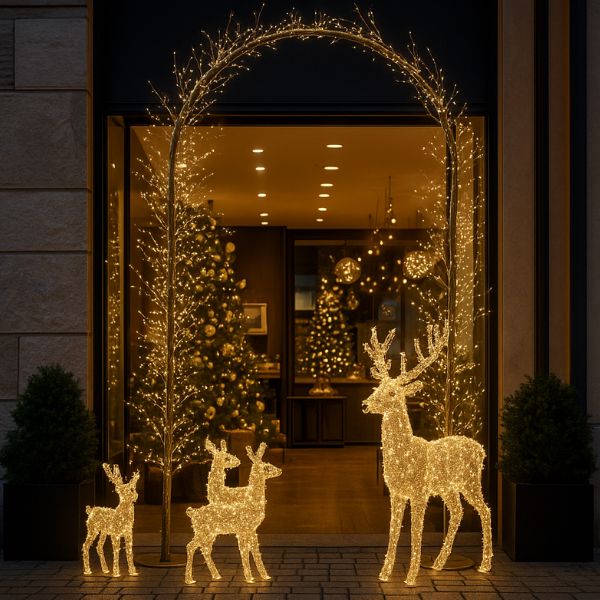 Arco Luminoso di Natale 1440 MicroLED Bianco Caldo – 1,30 x 2,30 mt - 490582