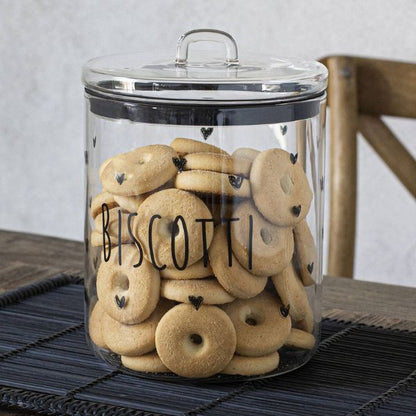 Barattolo - Scritta: Biscotti cuori Ø15