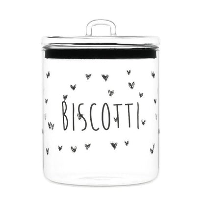 Barattolo - Scritta: Biscotti cuori Ø15