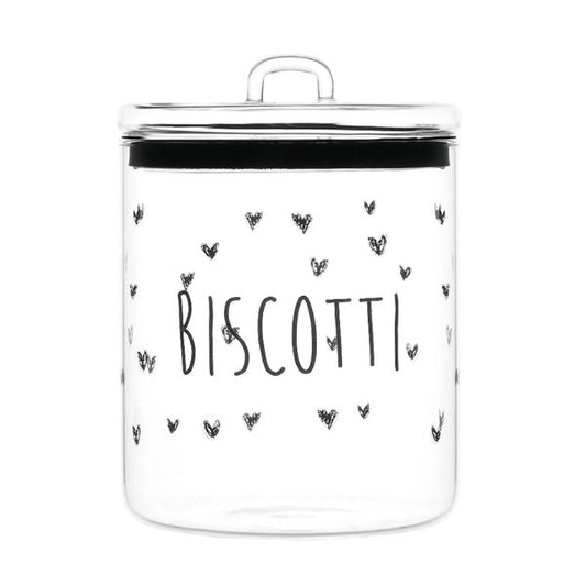 Barattolo - Scritta: Biscotti cuori Ø15