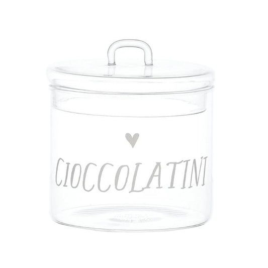 Barattolo in vetro -  Scritta: Cioccolatini