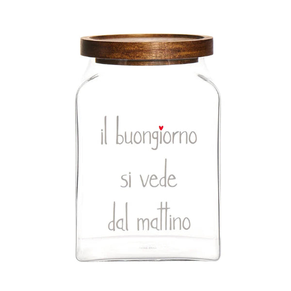 Barattolo in vetro - Scritta: Il buongiorno si vede dal mattino