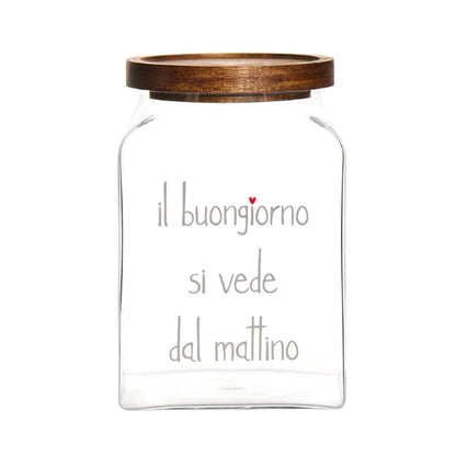 Barattolo in vetro - Scritta: Il buongiorno si vede dal mattino