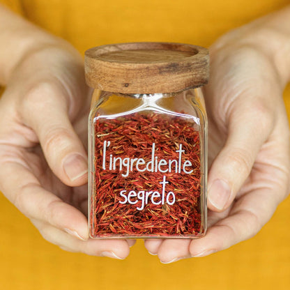 Barattolo in vetro -  Scritta: L'ingrediente segreto