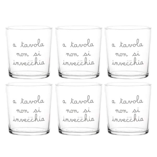 Bicchiere acqua 35 cl - Scritta: A tavola non si invecchia