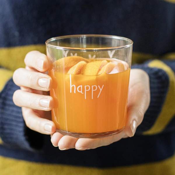 Bicchiere acqua 35 cl - Scritta: Happy cuore