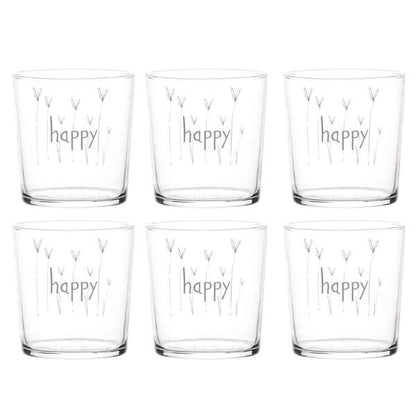 Bicchiere acqua 35 cl - Scritta: Happy cuore