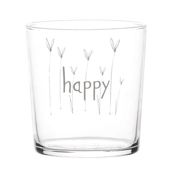Bicchiere acqua 35 cl - Scritta: Happy cuore