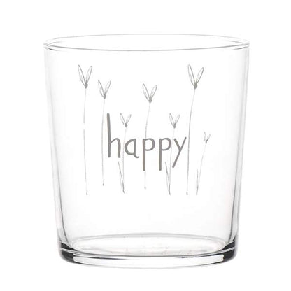 Bicchiere acqua 35 cl - Scritta: Happy cuore