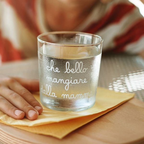 Bicchiere acqua 35 cl - Scritta: Che bello mangiare dalla nonna