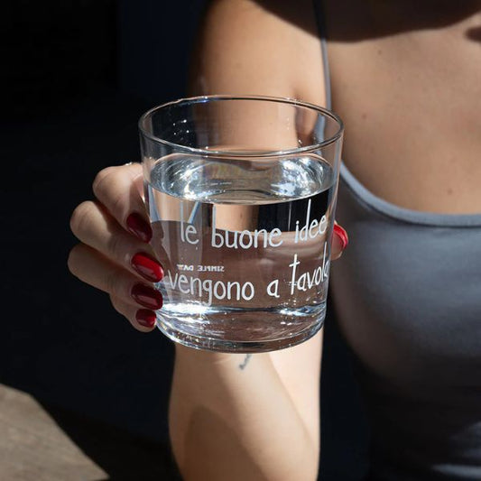 Bicchiere acqua 35 cl - Scritta: Le buone idee vengono a tavola