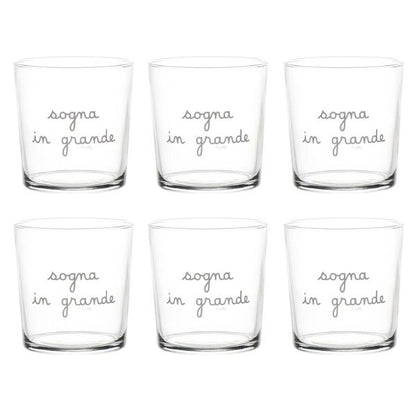 Bicchiere acqua 35 cl - Scritta: Sogna in grande