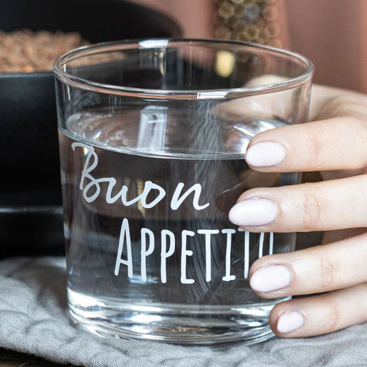 Bicchiere acqua 35 cl - Scritta: Buon Appetito