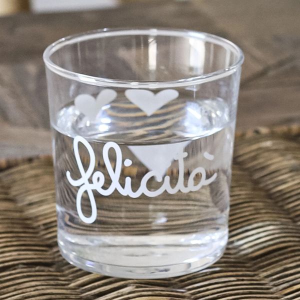 Bicchiere acqua 35 cl - Scritta: Felicità