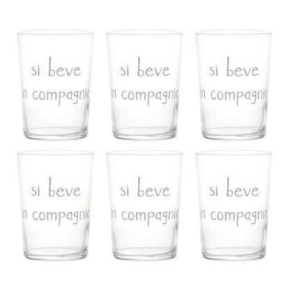 Bicchiere acqua 50 cl - Scritta: Si beve in compagnia