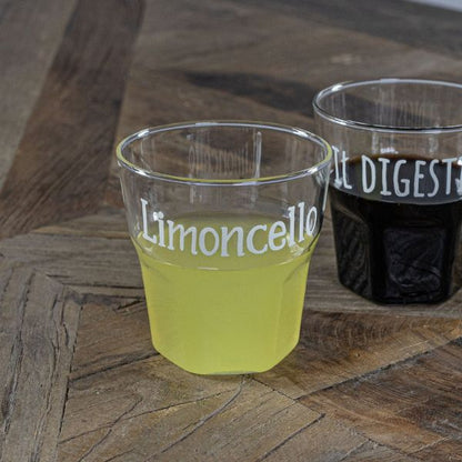 Set 4 bicchierini liquore - Scritta: Limoncello