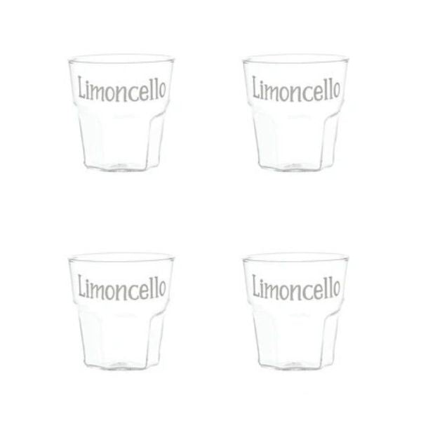Set 4 bicchierini liquore - Scritta: Limoncello