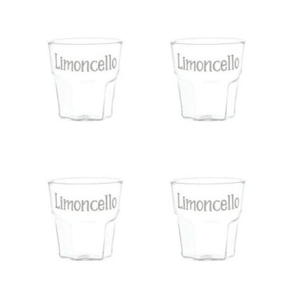 Set 4 bicchierini liquore - Scritta: Limoncello